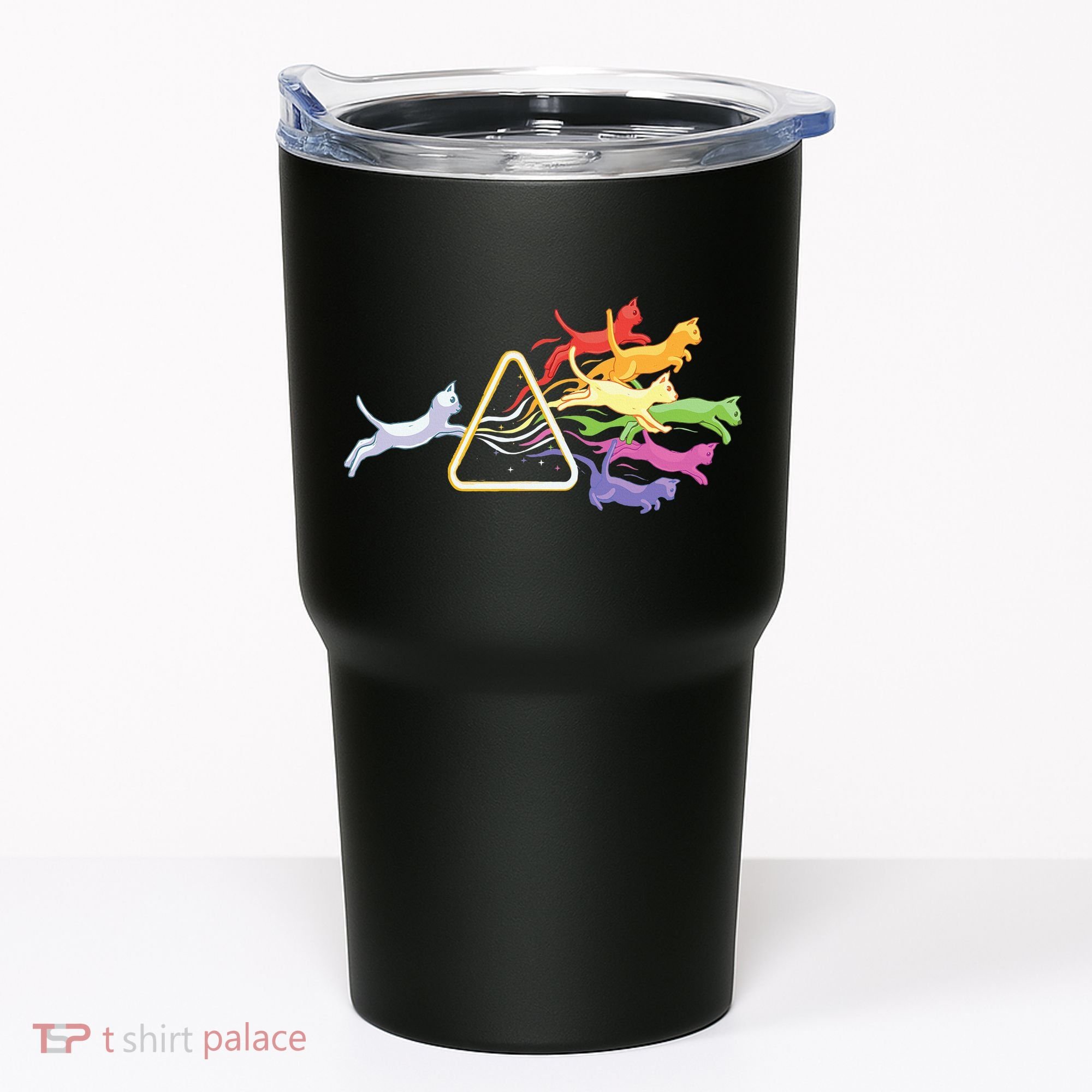 Cat Prism Rainbow Light Funny Physics Science Spectral Cat Tumbler