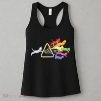 Cat Prism Rainbow Light Funny Physics Science Spectral Cat Women's Tank Top thumb 3