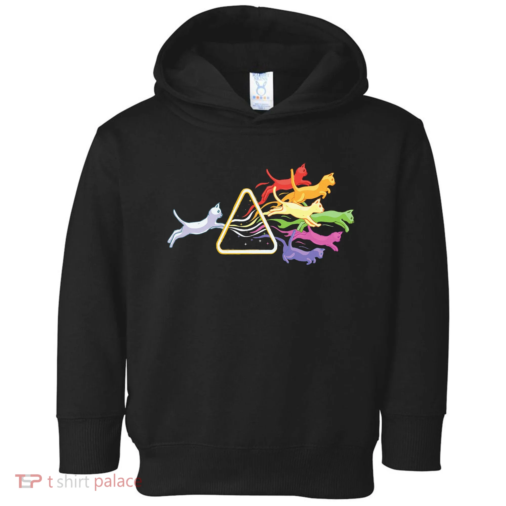 Cat Prism Rainbow Light Funny Physics Science Spectral Cat Toddler Hoodie