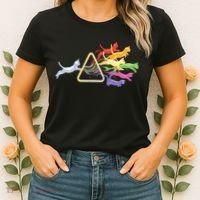 Cat Prism Rainbow Light Funny Physics Science Spectral Cat Women's T-Shirt thumb 2
