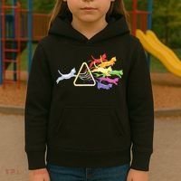 Cat Prism Rainbow Light Funny Physics Science Spectral Cat Kids Hoodie thumb 3