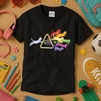 Cat Prism Rainbow Light Funny Physics Science Spectral Cat Kids T-Shirt thumb 3
