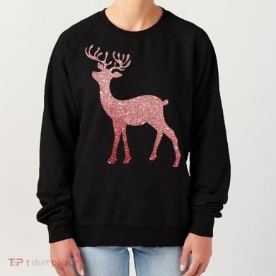 Cute Pink Reindeer Winter Holiday Gift Women's Sweatshirt