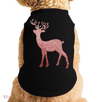 Cute Pink Reindeer Winter Holiday Gift Doggie Tank