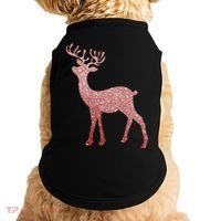 Cute Pink Reindeer Winter Holiday Gift Doggie Tank thumb 0