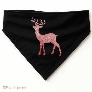 Cute Pink Reindeer Winter Holiday Gift USA-Made Doggie Bandana