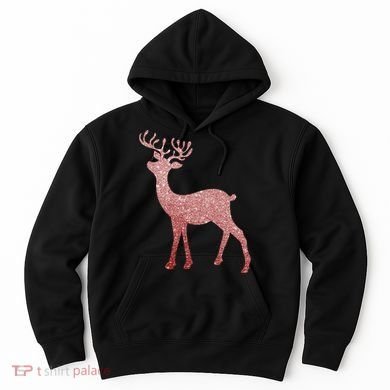 Cute Pink Reindeer Winter Holiday Gift Hoodie