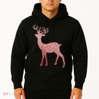 Cute Pink Reindeer Winter Holiday Gift Hoodie thumb 2