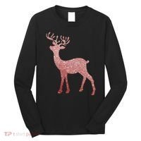 Cute Pink Reindeer Winter Holiday Gift Long Sleeve Shirt thumb 0
