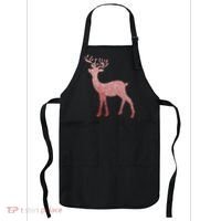 Cute Pink Reindeer Winter Holiday Gift Apron thumb 0