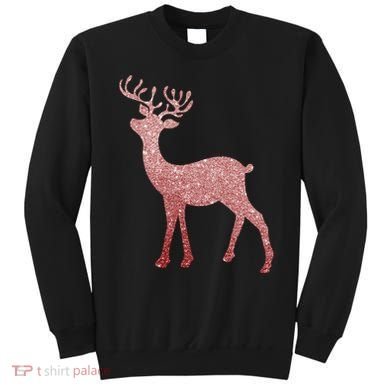 Cute Pink Reindeer Winter Holiday Gift Sweatshirt