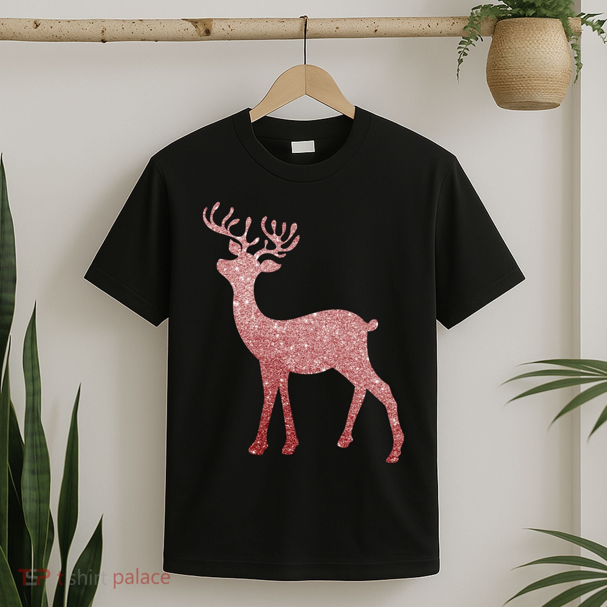 Cute Pink Reindeer Winter Holiday Gift T-Shirt
