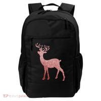 Cute Pink Reindeer Winter Holiday Gift Backpack thumb 0