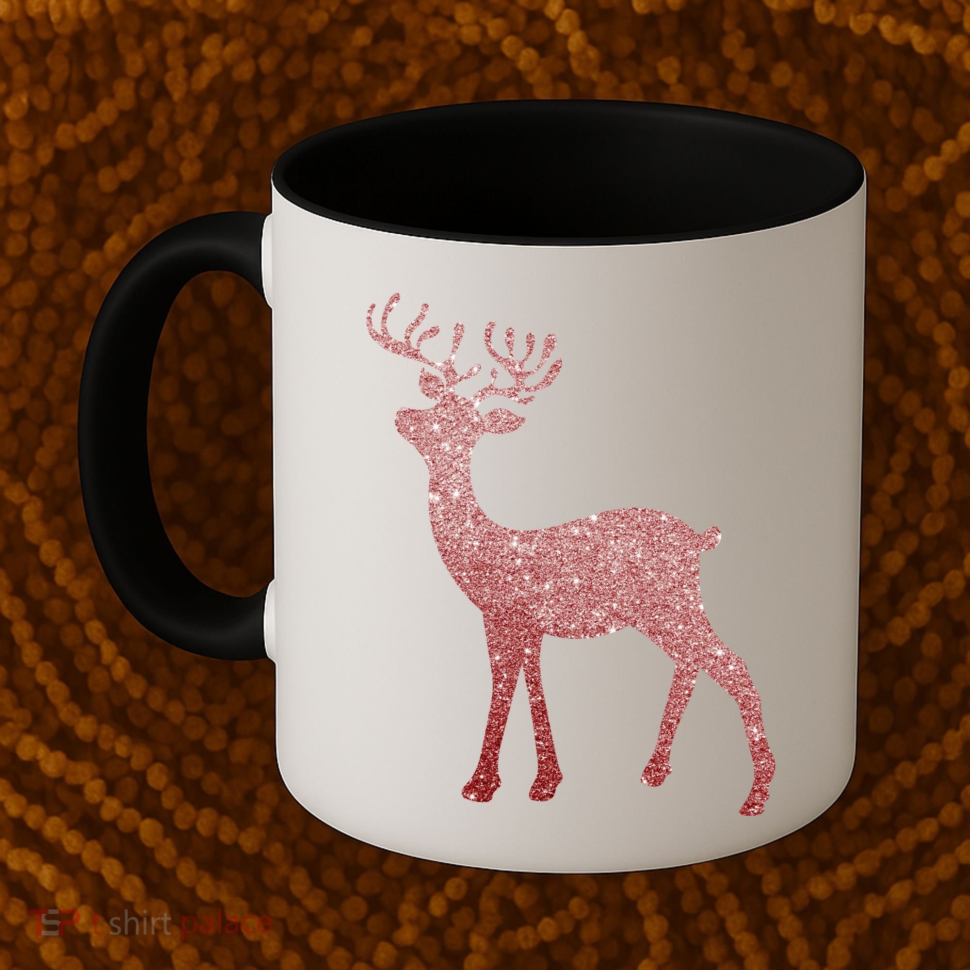 Cute Pink Reindeer Winter Holiday Gift Coffee Mug