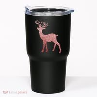 Cute Pink Reindeer Winter Holiday Gift Tumbler thumb 0