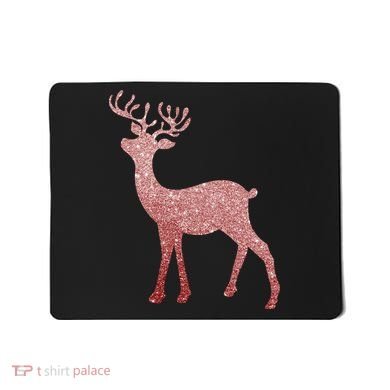 Cute Pink Reindeer Winter Holiday Gift Mousepad