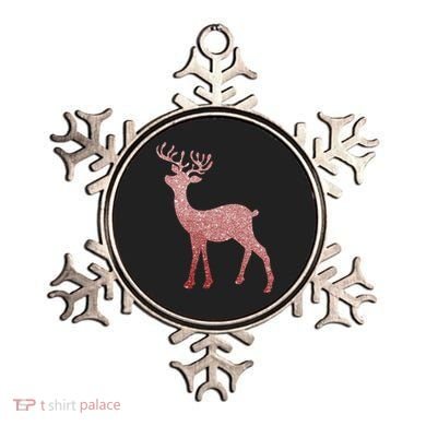 Cute Pink Reindeer Winter Holiday Gift Ornament