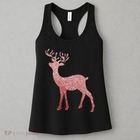 Cute Pink Reindeer Winter Holiday Gift Women's Tank Top thumb 3