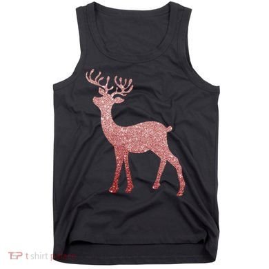 Cute Pink Reindeer Winter Holiday Gift Tank Top
