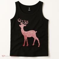 Cute Pink Reindeer Winter Holiday Gift Tank Top thumb 2