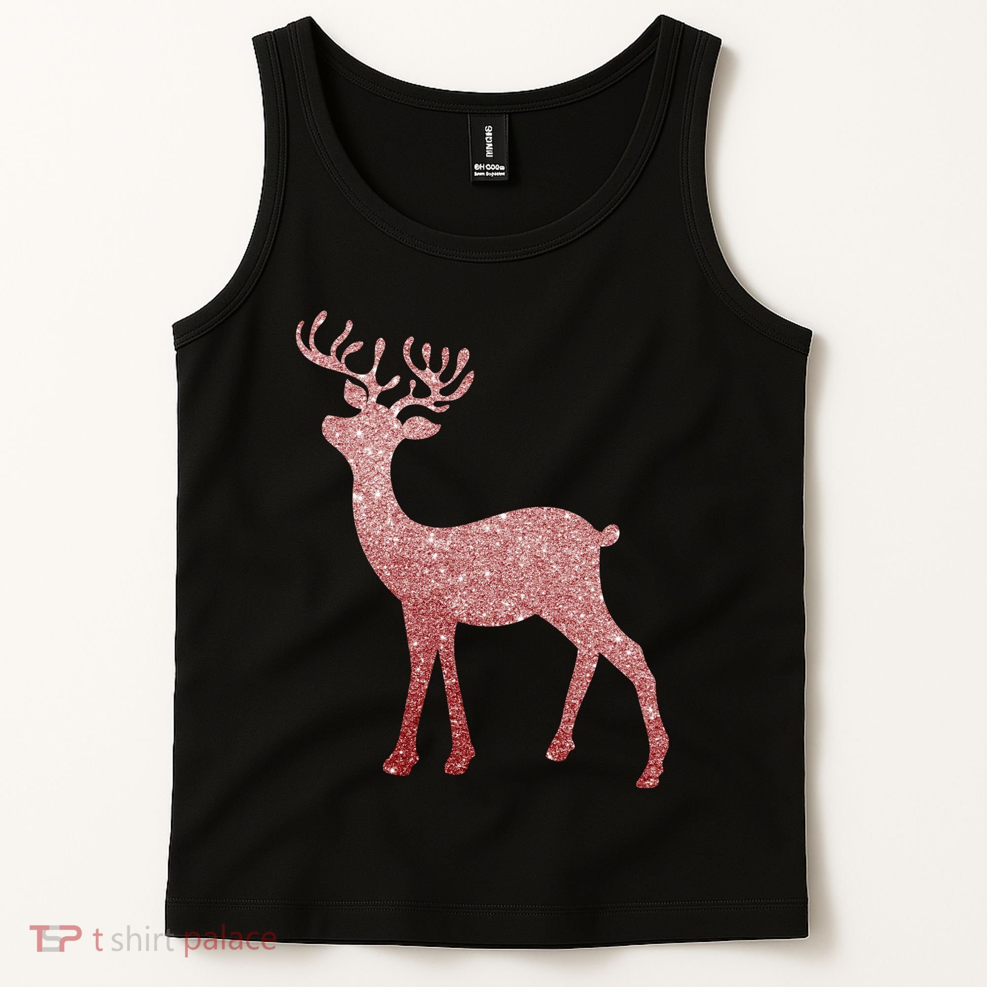 Cute Pink Reindeer Winter Holiday Gift Tank Top