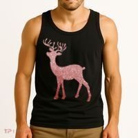 Cute Pink Reindeer Winter Holiday Gift Tank Top thumb 3