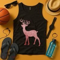 Cute Pink Reindeer Winter Holiday Gift Tank Top thumb 4