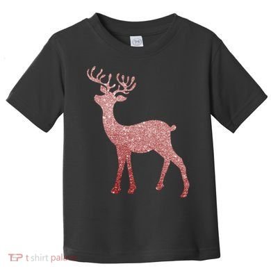 Cute Pink Reindeer Winter Holiday Gift Toddler T-Shirt