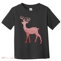 Cute Pink Reindeer Winter Holiday Gift Toddler T-Shirt thumb 0