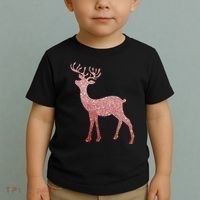 Cute Pink Reindeer Winter Holiday Gift Toddler T-Shirt thumb 2
