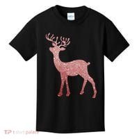 Cute Pink Reindeer Winter Holiday Gift Kids T-Shirt thumb 0