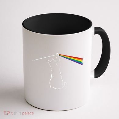 Cat Prism Rainbow Light Funny Physics Science Spectral Cat Coffee Mug back