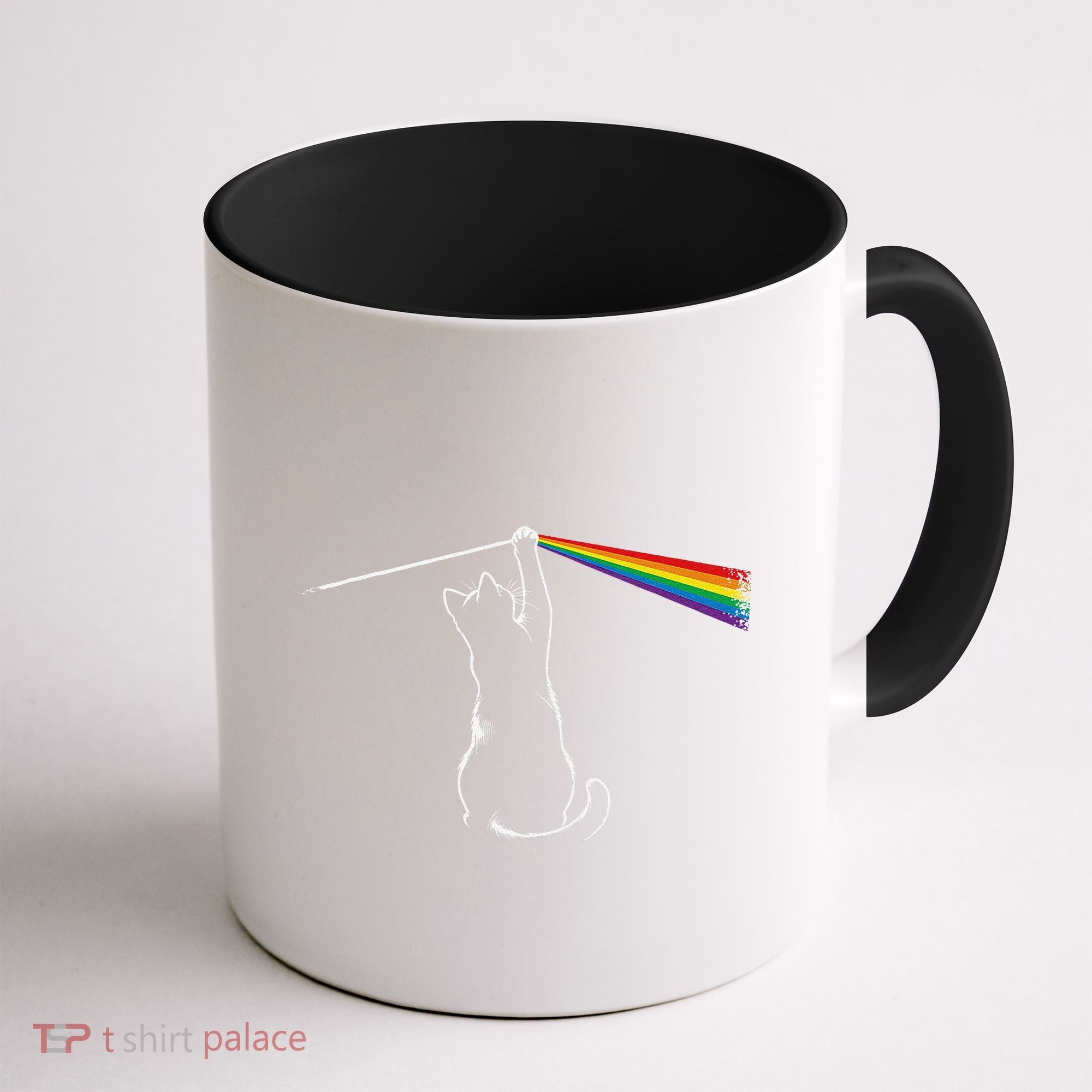 Cat Prism Rainbow Light Funny Physics Science Spectral Cat Coffee Mug