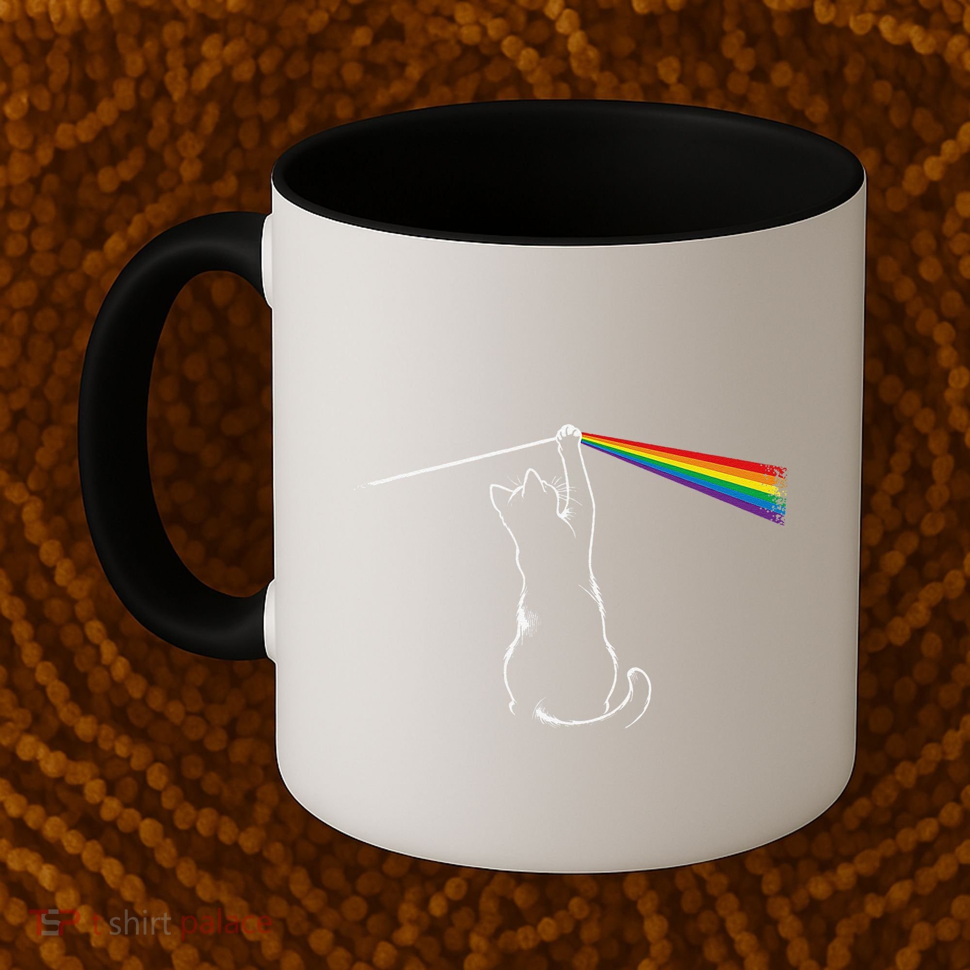 Cat Prism Rainbow Light Funny Physics Science Spectral Cat Coffee Mug