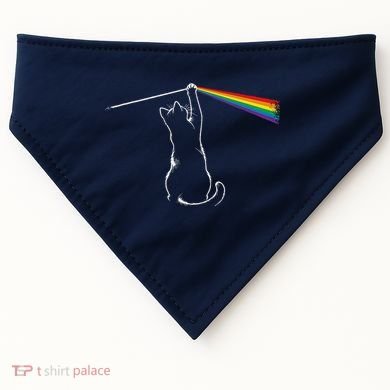 Cat Prism Rainbow Light Funny Physics Science Spectral Cat USA-Made Doggie Bandana