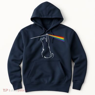 Cat Prism Rainbow Light Funny Physics Science Spectral Cat Hoodie