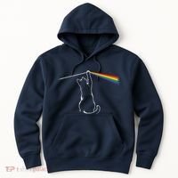 Cat Prism Rainbow Light Funny Physics Science Spectral Cat Hoodie thumb 0