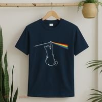 Cat Prism Rainbow Light Funny Physics Science Spectral Cat T-Shirt thumb 2