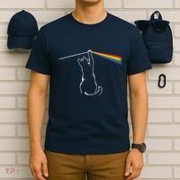 Cat Prism Rainbow Light Funny Physics Science Spectral Cat T-Shirt thumb 6