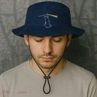 Cat Prism Rainbow Light Funny Physics Science Spectral Cat Bucket Hat thumb 2