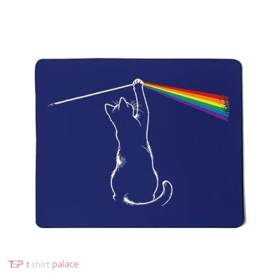 Cat Prism Rainbow Light Funny Physics Science Spectral Cat Mousepad