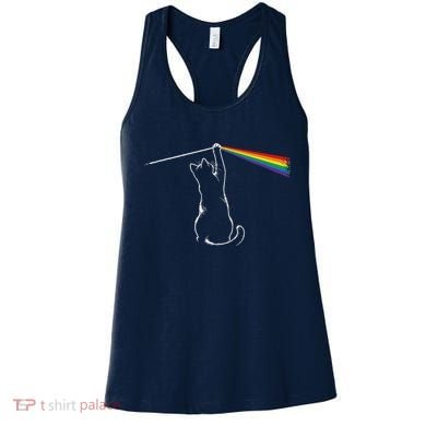 Cat Prism Rainbow Light Funny Physics Science Spectral Cat Women's Tank Top