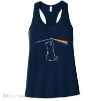 Cat Prism Rainbow Light Funny Physics Science Spectral Cat Women's Tank Top thumb 0