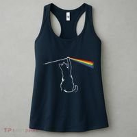 Cat Prism Rainbow Light Funny Physics Science Spectral Cat Women's Tank Top thumb 3