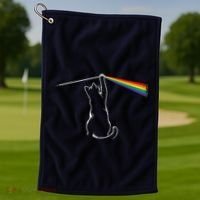 Cat Prism Rainbow Light Funny Physics Science Spectral Cat Golf Towel thumb 1