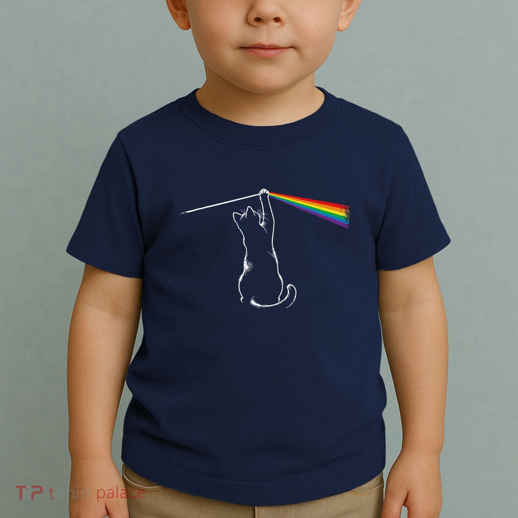 Cat Prism Rainbow Light Funny Physics Science Spectral Cat Toddler T-Shirt