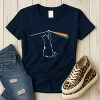Cat Prism Rainbow Light Funny Physics Science Spectral Cat Women's T-Shirt thumb 3