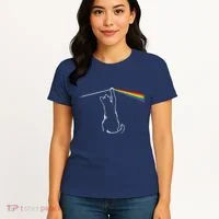 Cat Prism Rainbow Light Funny Physics Science Spectral Cat Women's T-Shirt thumb 4