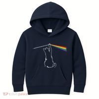 Cat Prism Rainbow Light Funny Physics Science Spectral Cat Kids Hoodie thumb 0