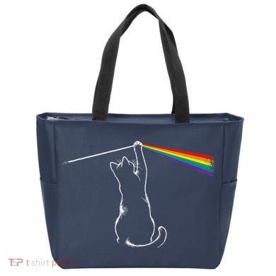 Cat Prism Rainbow Light Funny Physics Science Spectral Cat Tote Bag
